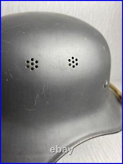 GERMAN WW2 RLB REICHSLUFTSCHUTZBUND HELMET With ERSATZ LINER & PLASTIC CHINSTRAP