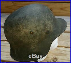 Genuine Large German Wwii M-42 Camo Combat Helmet Size 66 Liner 58 G. I Bringback