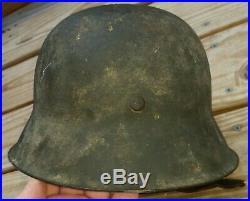 Genuine Large German Wwii M-42 Camo Combat Helmet Size 66 Liner 58 G. I Bringback