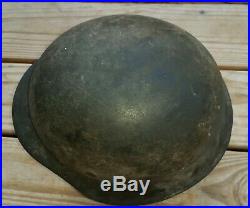 Genuine Large German Wwii M-42 Camo Combat Helmet Size 66 Liner 58 G. I Bringback