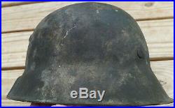 Genuine Large German Wwii M-42 Camo Combat Helmet Size 66 Liner 58 G. I Bringback