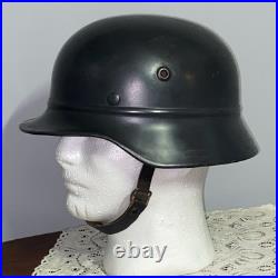 Genuine WW2 German M35 Beaded Helmet Quist Maker Marked Luftschutz Air Defence Genuine WW2 German M35 Beaded Helmet Quist Maker Marked Luftschutz Air Defence