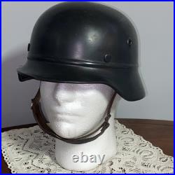 Genuine WW2 German M35 Beaded Helmet Quist Maker Marked Luftschutz Air Defence Genuine WW2 German M35 Beaded Helmet Quist Maker Marked Luftschutz Air Defence