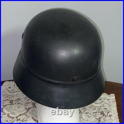 Genuine WW2 German M35 Beaded Helmet Quist Maker Marked Luftschutz Air Defence Genuine WW2 German M35 Beaded Helmet Quist Maker Marked Luftschutz Air Defence