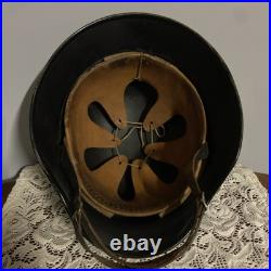 Genuine WW2 German M35 Beaded Helmet Quist Maker Marked Luftschutz Air Defence Genuine WW2 German M35 Beaded Helmet Quist Maker Marked Luftschutz Air Defence