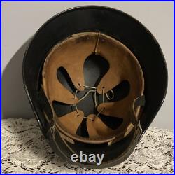 Genuine WW2 German M35 Beaded Helmet Quist Maker Marked Luftschutz Air Defence Genuine WW2 German M35 Beaded Helmet Quist Maker Marked Luftschutz Air Defence