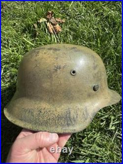 Genuine WW2 German M42 Südfront Camo Helmet Named