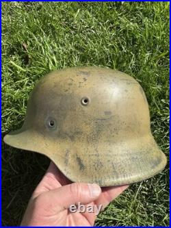 Genuine WW2 German M42 Südfront Camo Helmet Named
