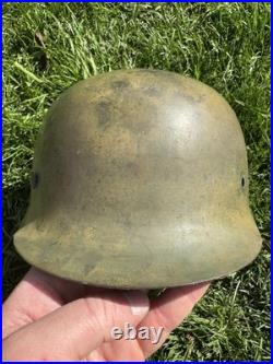 Genuine WW2 German M42 Südfront Camo Helmet Named