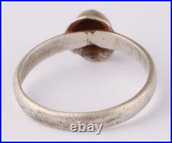 German 835 silver set Ring WW2 Helmet WWII Stahlhelm Germany Gott mit uns Size 7