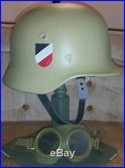German Army (Heer) Helmet WWII DAK Afrika Korps withGoggles M40 (Finnish 40/55)