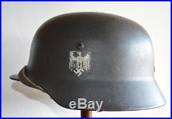 German Army Steel Combat Helmet M35 size 66 complete with liner and chinstrap