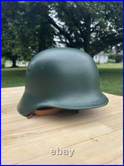 German Baden-Württemberg Police Helmet M35/50 Steel Helmet Size 79 Complete