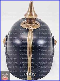 German Cap Prussian Leather Pickelhaube Helmet WW1 LARP Halloween Costume Gift