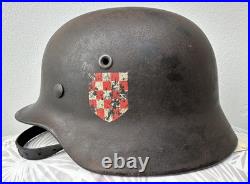 German -Croatian WW2 Army Helmet