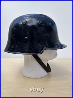 German Early M34 WW II Aluminum Police/ Firefighter Helmet Shell. Square dip