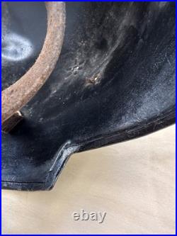 German Early M34 WW II Aluminum Police/ Firefighter Helmet Shell. Square dip