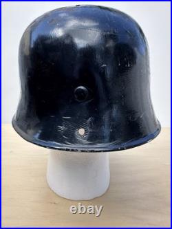 German Early M34 WW II Aluminum Police/ Firefighter Helmet Shell. Square dip