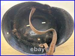 German Early M34 WW II Aluminum Police/ Firefighter Helmet Shell. Square dip