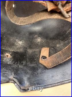 German Early M34 WW II Aluminum Police/ Firefighter Helmet Shell. Square dip
