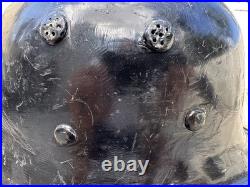 German Early M34 WW II Aluminum Police/ Firefighter Helmet Shell. Square dip