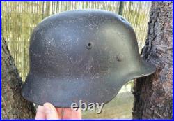 German Helmet M35 Size 66 + Liner Band Ww2 Stahlhelm