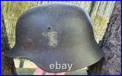 German Helmet M35 Size 66 + Liner Band Ww2 Stahlhelm