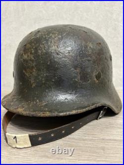 German Helmet M35 WW2 original paint (without restoration) WWII size 66