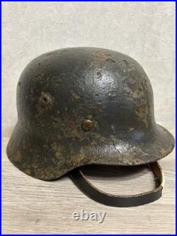 German Helmet M35 WW2 original paint (without restoration) WWII size 66