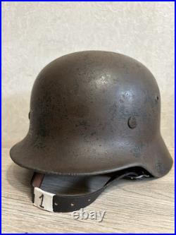German Helmet M35 WW2 without restoration (original paint) WWII size 64