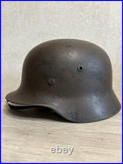German Helmet M35 WW2 without restoration (original paint) WWII size 64