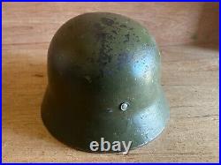 German Helmet M40/55 WW2 Type Steel Finnish withLiner + Chin Strap Vintage Size 58 German Helmet M40/55 WW2 Type Steel Finnish withLiner + Chin Strap Vintage Size 58