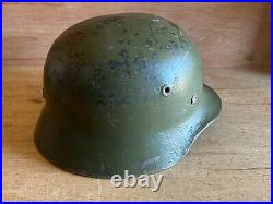 German Helmet M40/55 WW2 Type Steel Finnish withLiner + Chin Strap Vintage Size 58 German Helmet M40/55 WW2 Type Steel Finnish withLiner + Chin Strap Vintage Size 58