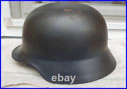 German Helmet M40 / M35 Post War Rare With Original Chinstrap