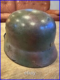 German Helmet M40 Q66 Mediterranean DAK Camo Complete Untouched Original