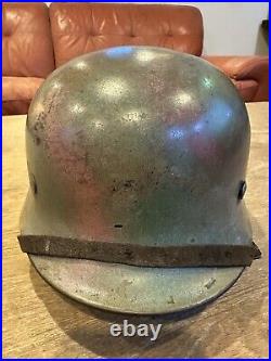 German Helmet M40 Q66 Mediterranean DAK Camo Complete Untouched Original