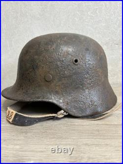 German Helmet M40 WW2 original paint (without restoration) WWII size 64