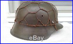 German Helmet M42 Size 64 Chicken Wire Stahlhelm Ww2