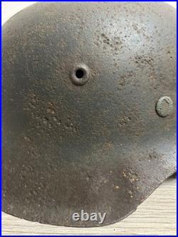 German Helmet M42 WW2 original paint (without restoration) WWII size 64