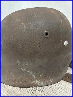 German Helmet M42 WW2 original paint (without restoration) WWII size 64 German Helmet M42 WW2 original paint (without restoration) WWII size 64