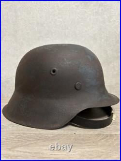 German Helmet M42 WW2 without restoration (original paint) WWII size 62