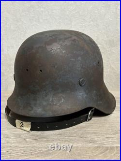 German Helmet M42 WW2 without restoration (original paint) WWII size 62