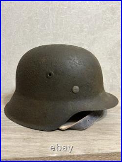 German Helmet M42 WW2 without restoration (original paint) WWII size 64