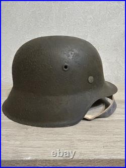 German Helmet M42 WW2 without restoration (original paint) WWII size 64