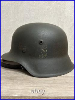 German Helmet M42 WW2 without restoration (original paint) WWII size 64 German Helmet M42 WW2 without restoration (original paint) WWII size 64