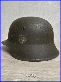 German Helmet M42 WW2 without restoration (original paint) WWII size 64
