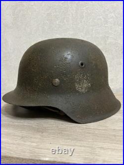 German Helmet M42 WW2 without restoration (original paint) WWII size 64