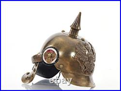German Helmet Prussian Hemet Model With Removable Spike & Silver Fittings