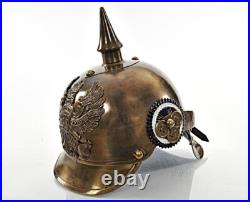 German Helmet Prussian Hemet Model With Removable Spike & Silver Fittings