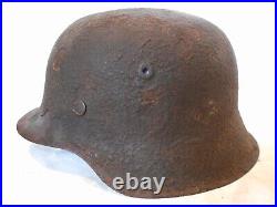 German Helmet WWII M1942 ZIMMERIT paste Camouflaged Italian Campaign